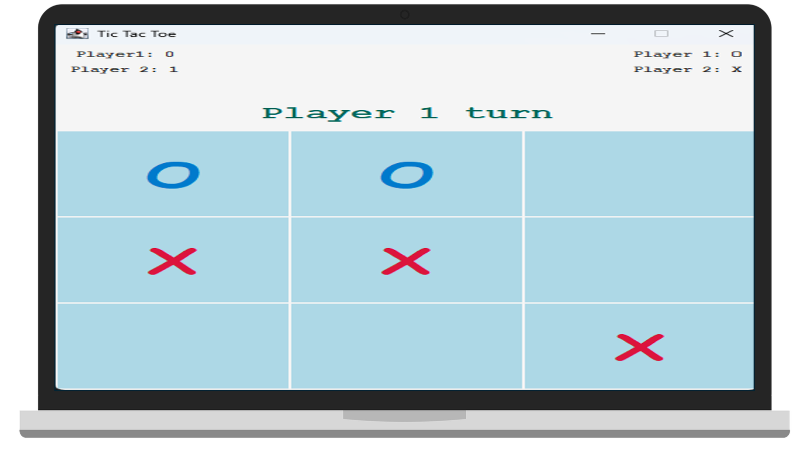 tic tac toe GUI screenshoot